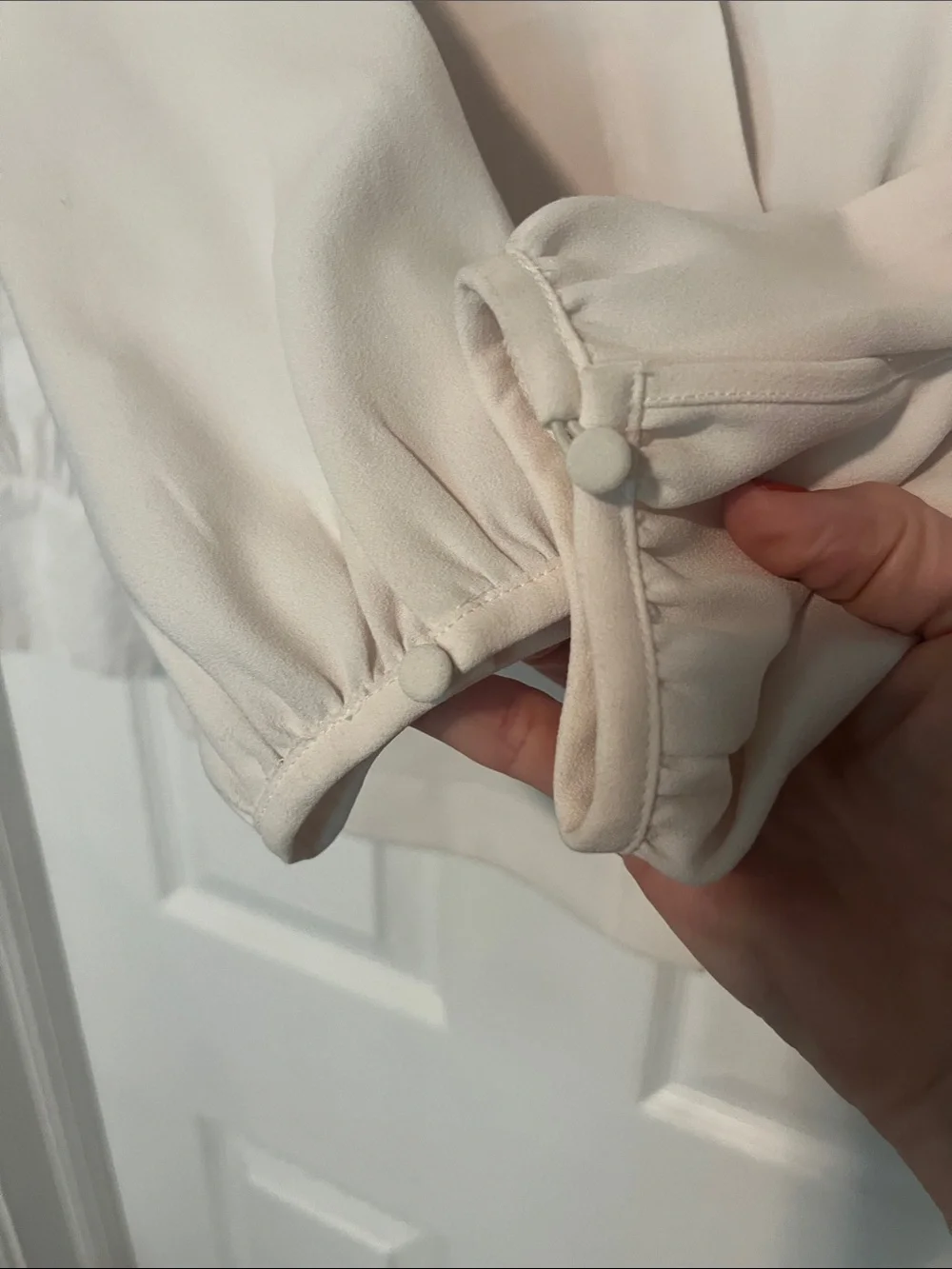 J. Crew Cream Wrap-Style Blouse with Tie